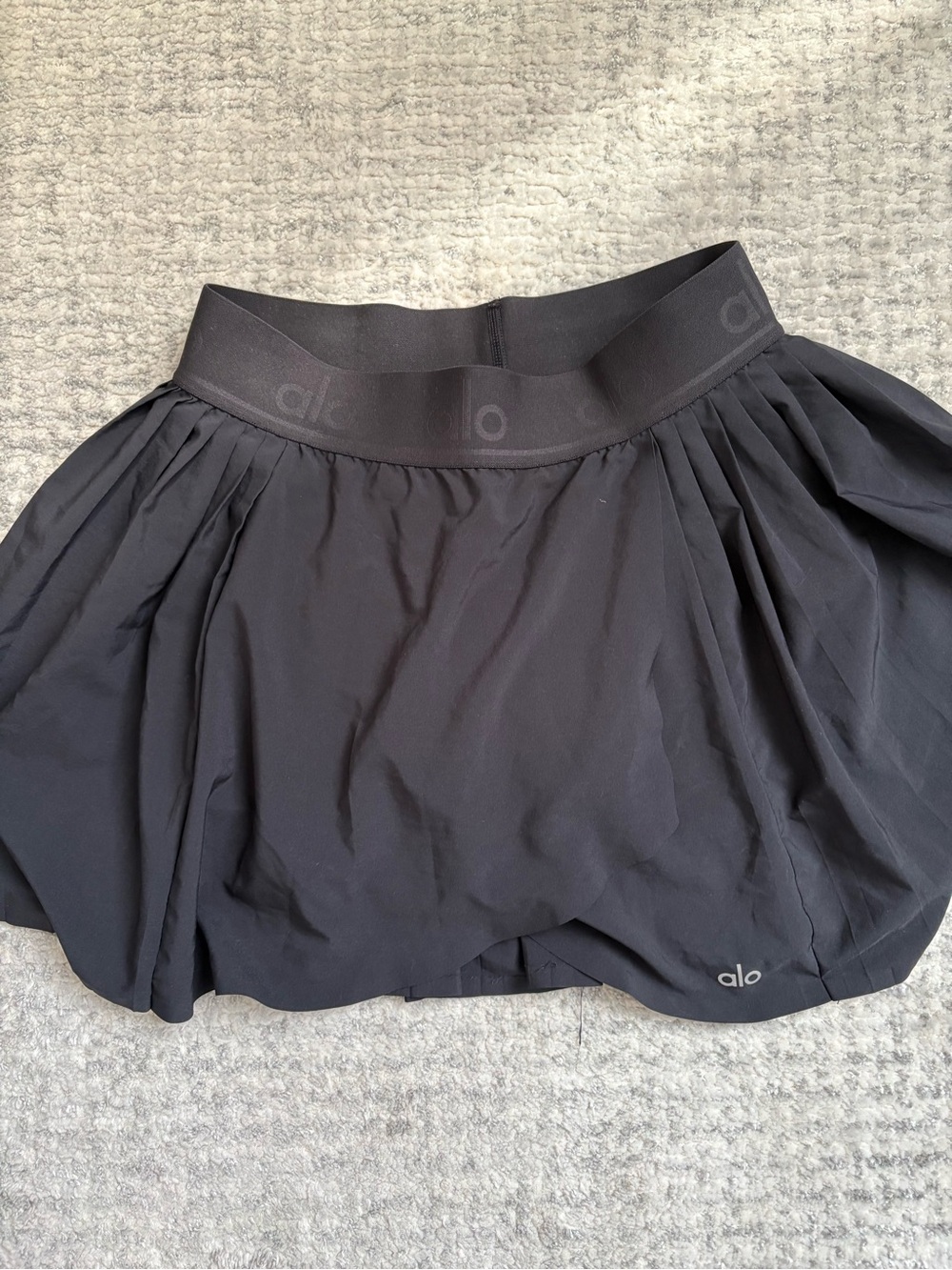 ALO Yoga Black Circle Skirt with Branded Waistband